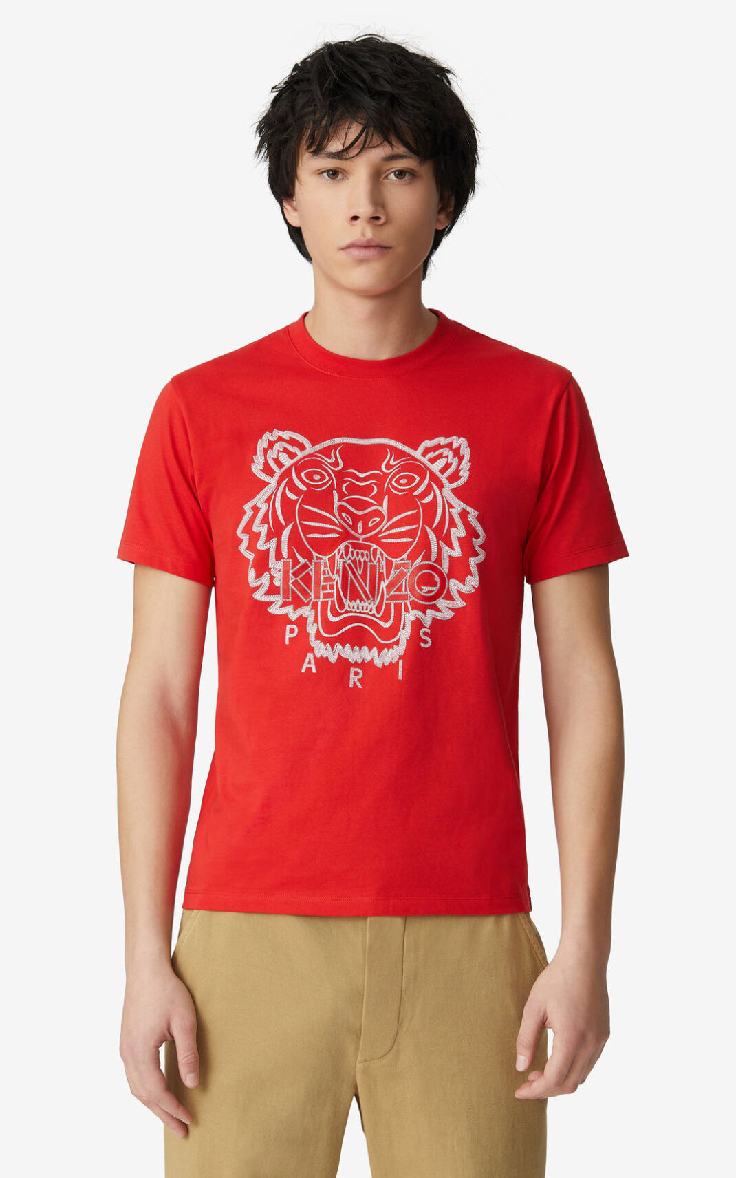 T Shirt Kenzo Tiger Homme Rouge | MPJA-94726